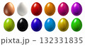 Set collection of Colourful plain blank egg eggs easter on transparent background cutout, PNG file. Many different colours. Mockup template for artwork design	 132331835