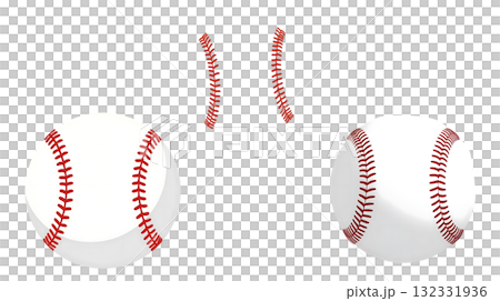Illustration material of a baseball ball on a white background Illustration material of a baseball ball on a white background 132331936