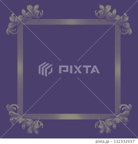 エレガントなバロック調の紫の招待状テンプレート・フレーム 132332037
