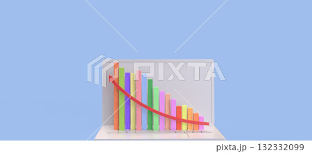 The Multi color chart for Business concept 3d Rendering. 132332099