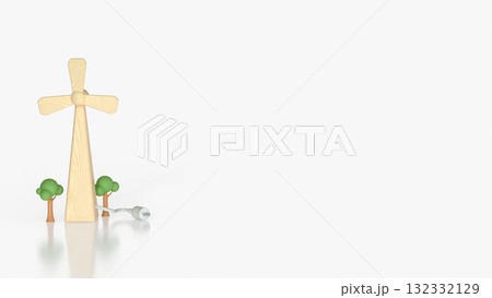 The Windmill  for Energy or eco concept 3d rendering. 132332129