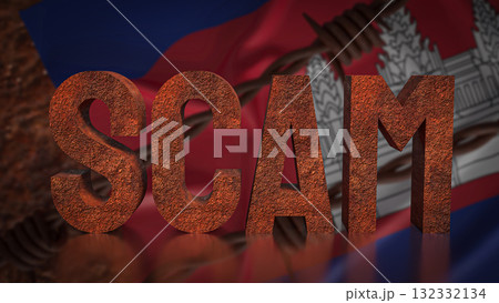 The Scam and Cambodia flag for Background 3d Rendering. The Scam and Cambodia flag for Background 3d Rendering. 132332134
