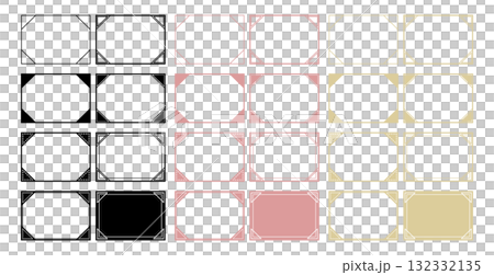 簡單的框架設置，帶有用於證書和資訊的裝飾角 132332135