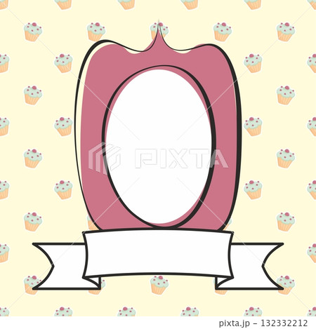 Hand drawn violet vector decorative frame on sweet cake yellow background Hand drawn violet vector decorative frame on sweet cake yellow background 132332212