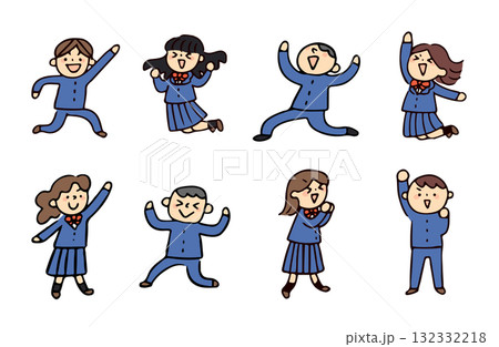 ポジティブな学生セット 132332218