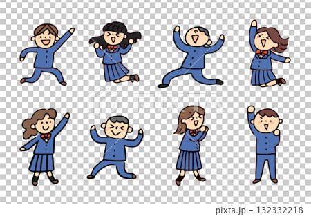 ポジティブな学生セット 132332218