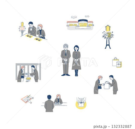 仏事のさまざまなイメージ　セット8 132332887