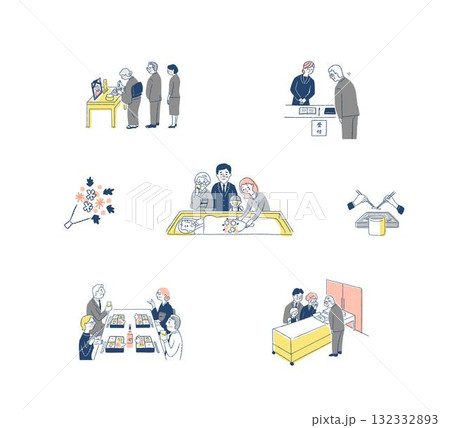 仏事のさまざまなイメージ　セット2 132332893