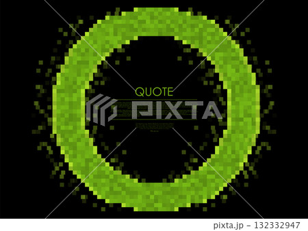Green pixelated circle minimal abstract geometric background 132332947