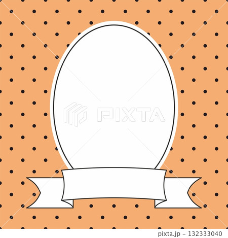 Hand drawn vector decorative frame on polka dots background Hand drawn vector decorative frame on polka dots background 132333040