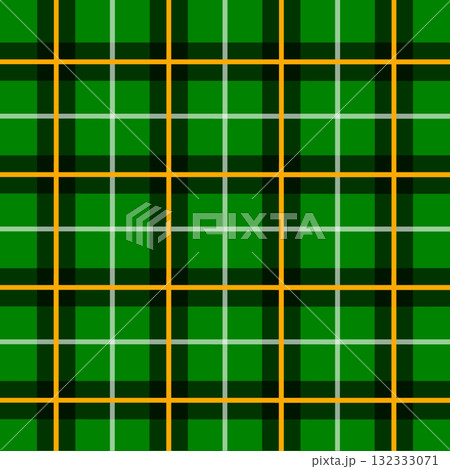 緑と黒のラインが映えるクラシックなタータンチェック柄背景素材 132333071