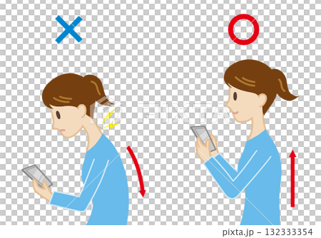 Bad and good posture 132333354