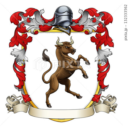 Bull Heraldry Coat of Arms Heraldic Animal Shield Bull Heraldry Coat of Arms Heraldic Animal Shield 132333562