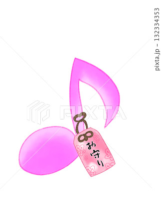 お守りの付いた音符 お守りの付いた音符 132334353