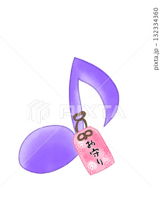 お守りの付いた音符 132334360