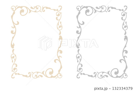 落ち着いたベージュとグレーのゴシック風フレームセット。 落ち着いたベージュとグレーのゴシック風フレームセット。 132334379