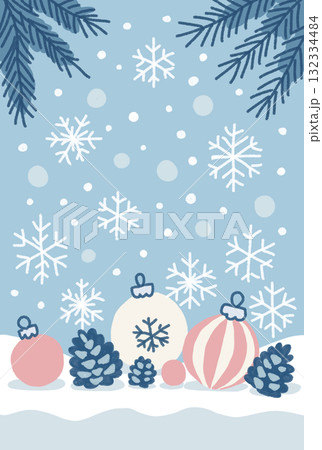 雪の結晶の可愛いクリスマスカード 雪の結晶の可愛いクリスマスカード 132334484