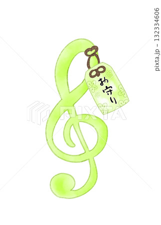 お守りの付いたト音記号 132334606
