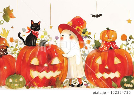 おばけと黒猫のハロウィンナイトガーデン 132334736