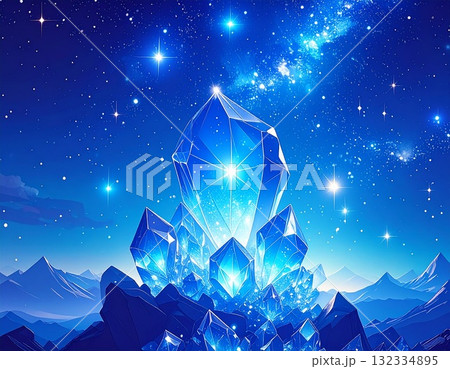 蒼く煌めく鉱石 132334895