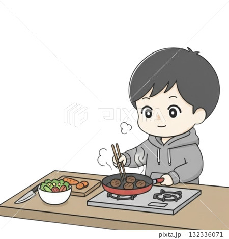 料理する人 132336071