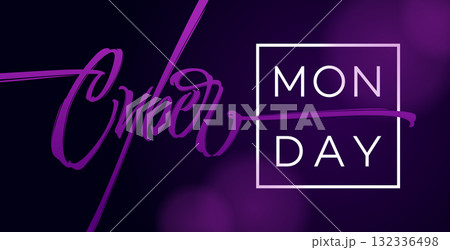Cyber Monday typography. Vector illustration for banners, ads, booklets, leaflets, brochures, posters. Stylish lettering on a dark background. Vector illustration. Cyber Monday typography. Vector illustration for banners, ads, booklets, leaflets, brochures, posters. Stylish lettering on a dark background. Vector illustration. 132336498
