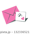 Envelope card with a confession for a loved one, a gift for an anniversary, Valentine's Day. Sticker 132336521