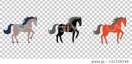 Set of horse design illustrations 132336594