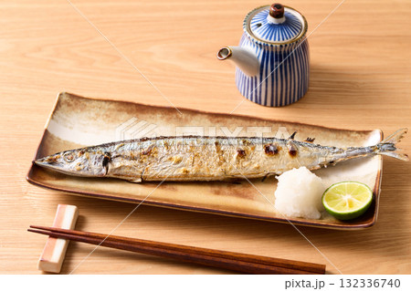 秋刀魚の塩焼き 秋刀魚の塩焼き 132336740