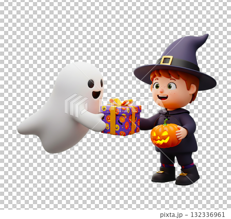 Smiling kids on Halloween 132336961