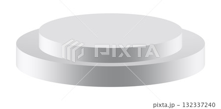 White round podium isolated. winner platform or product display 132337240