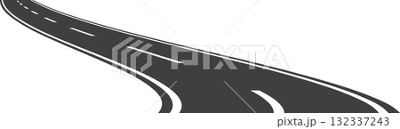 Winding road isolated on white background. Vector illustration 132337243
