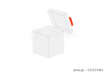 フタがあいたシンプルなプレゼントボックス【ベクターイラスト素材】 132337461