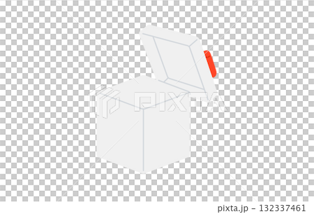 フタがあいたシンプルなプレゼントボックス【ベクターイラスト素材】 132337461