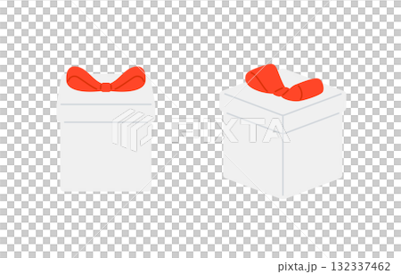 正面和對角線禮品盒套裝[向量插圖素材] 132337462