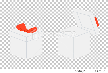 一組帶有對角線和開口蓋的禮物盒[向量插圖素材] 132337463