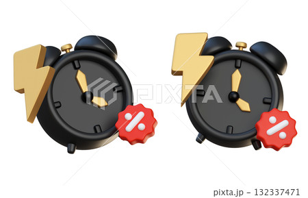 cartoon style black friday stopwatch 3D graphic 132337471