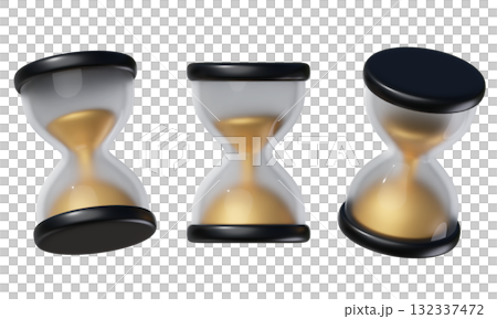 cartoon style black friday hourglass 3D graphic 132337472