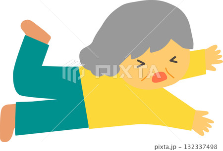 転倒したお年寄り 132337498