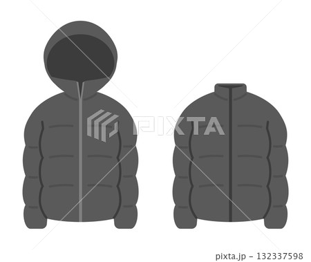 ダウンジャケットのイラストセット 132337598