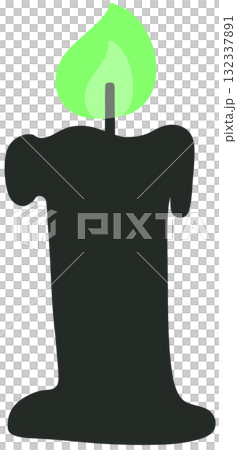Black Candle Glowing on Halloween (Green) 132337891