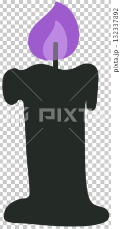 Black Candle Glowing on Halloween (Purple) 132337892