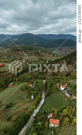 Drone Landscape of Sargan Eight Railway in Serbia 132338085