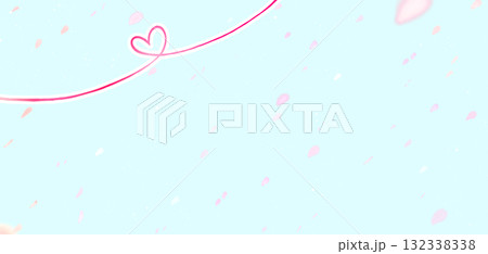 桜吹雪　横長　赤い糸 132338338