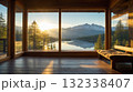 湖畔の朝日 – Sunrise over the Lakeside Cabin 132338407