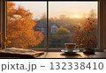 秋の朝日と紅葉の窓辺 – Autumn Morning Light and Maple View 132338410