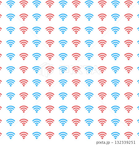 赤青の電波の背景素材 132339251