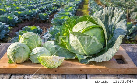 cabbage on the wooden table cabbage on the wooden table 132339847