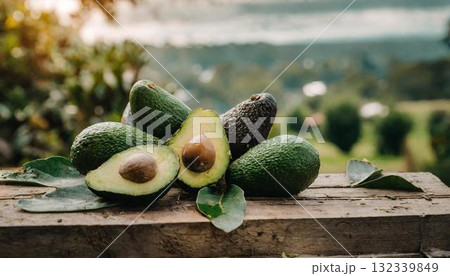 fresh green papaya on wooden table fresh green papaya on wooden table 132339849