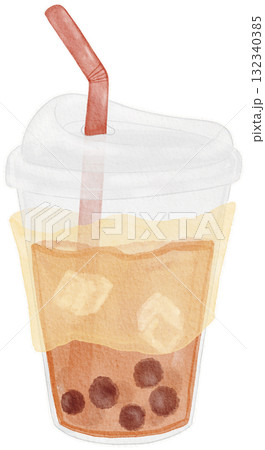 Water color bubble tea 132340385